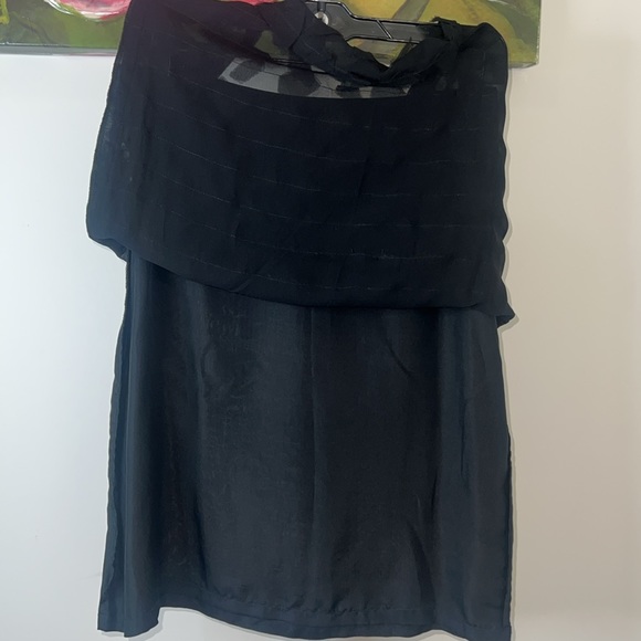 ISDA & CO Black Flutter 100 % Silk Pencil Skirt Size 6 - Picture 5 of 12